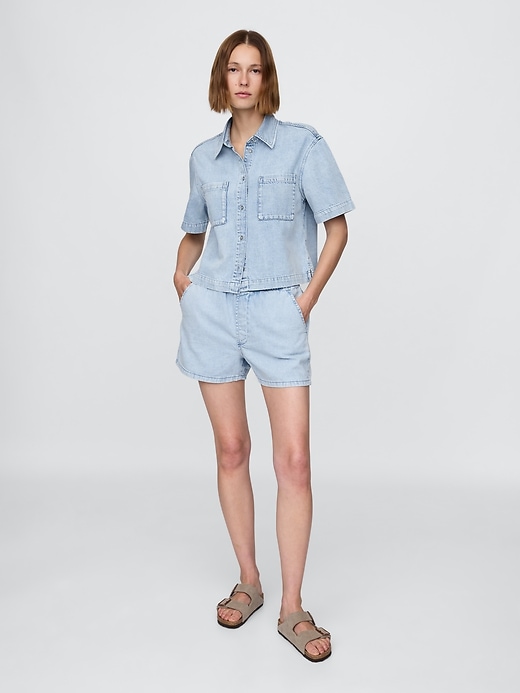 Image number 1 showing, Mid Rise UltraSoft Easy Denim Boxer Shorts