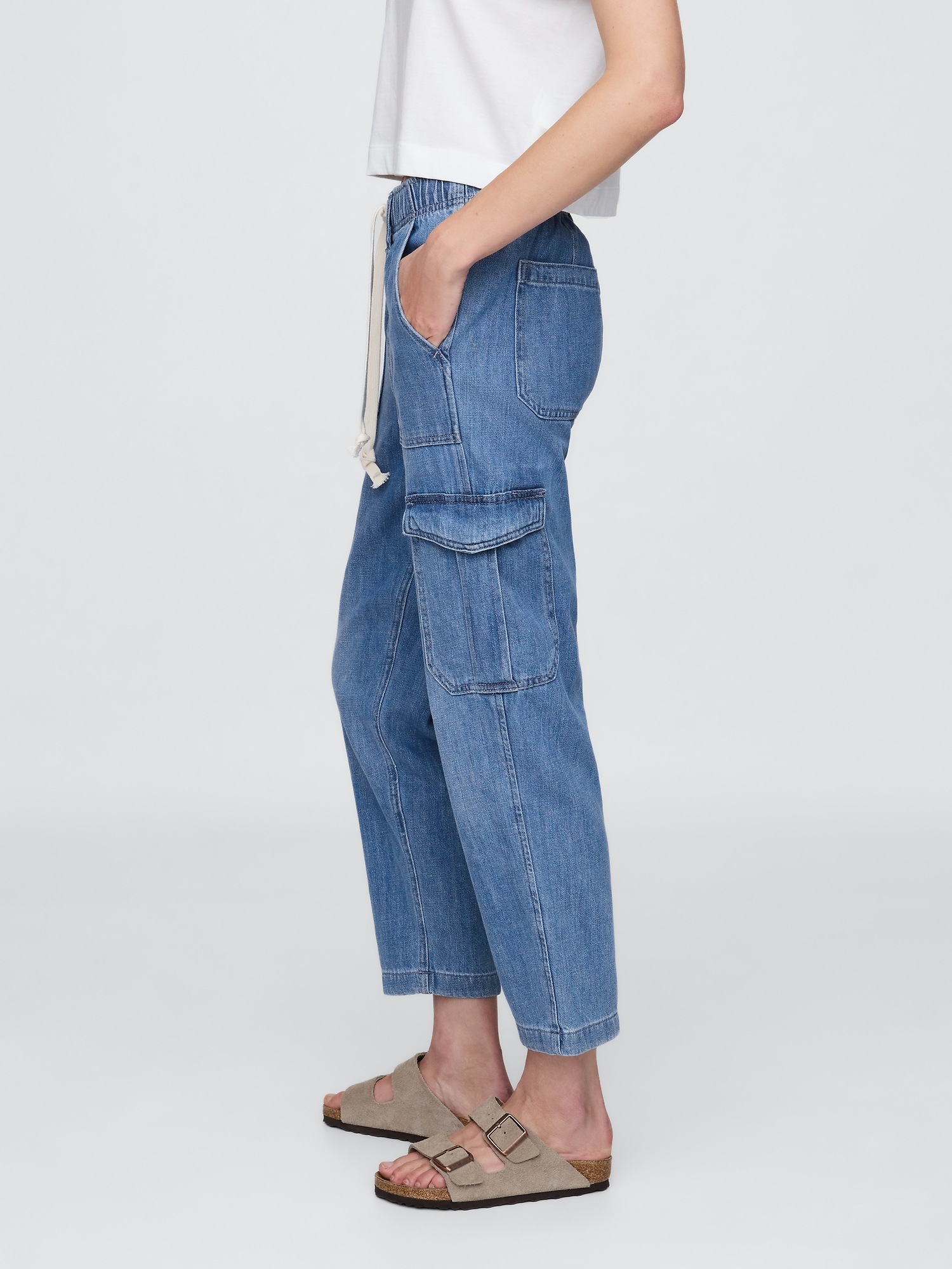 Женские джинсы Gap Denim Easy Cargo Joggers — фото 3