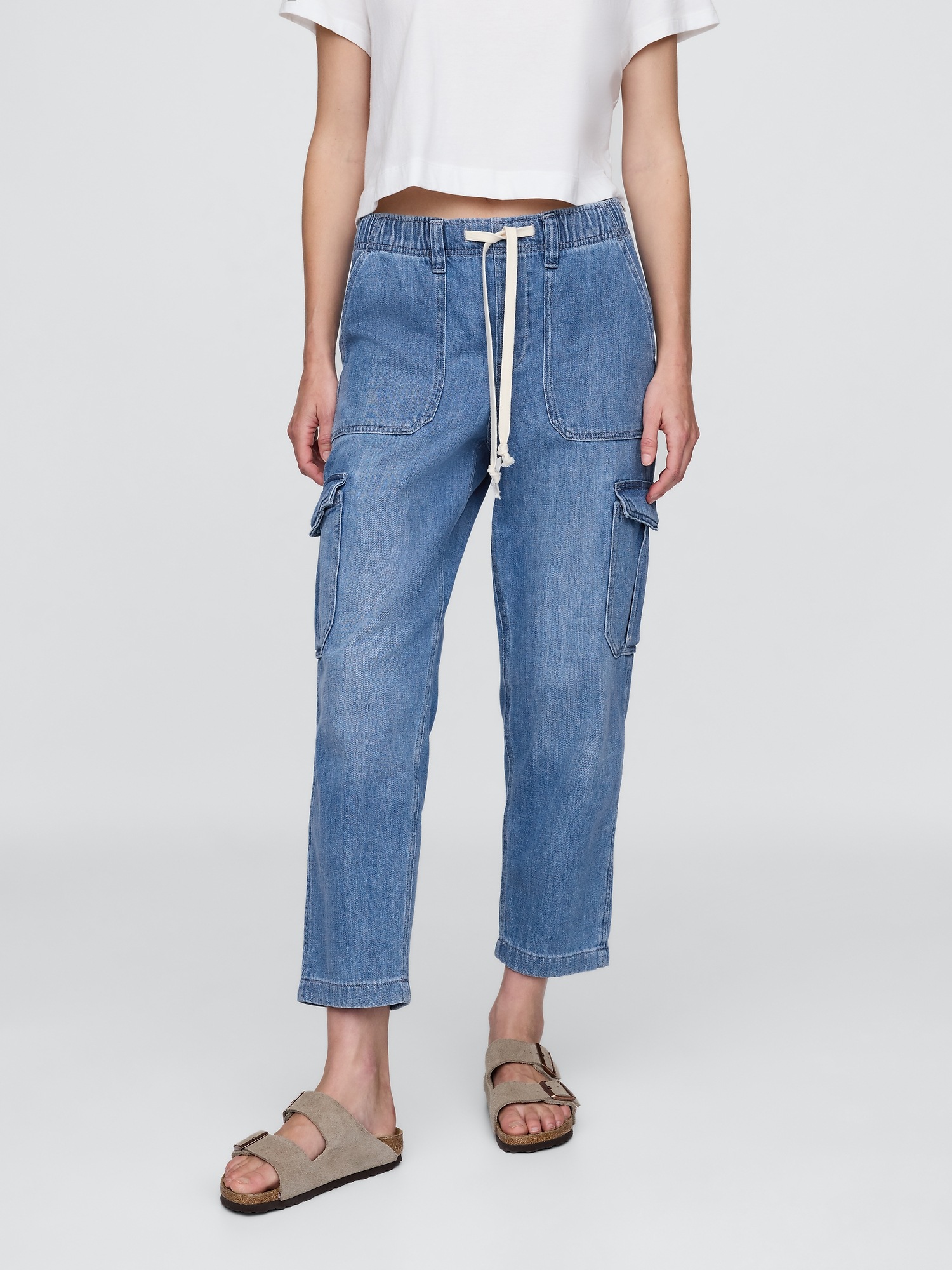 Женские джинсы Gap Denim Easy Cargo Joggers — фото 2