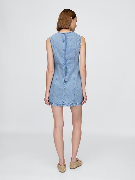 Image number 2 showing, Denim Mini Shift Dress