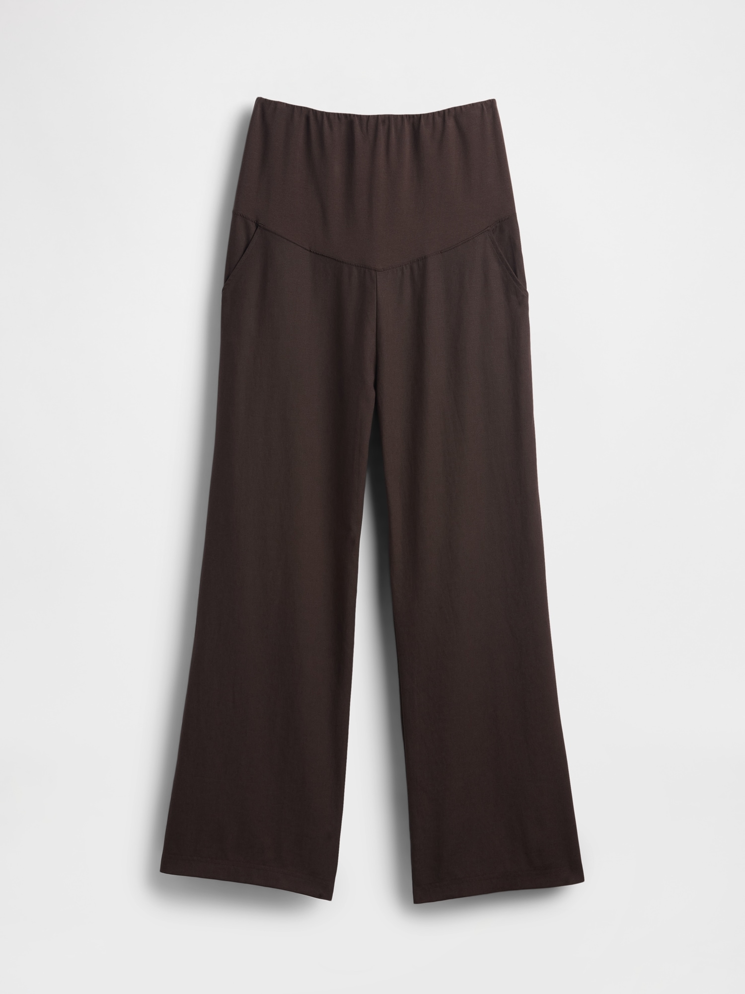 Maternity Full Panel Linen-Blend Pants