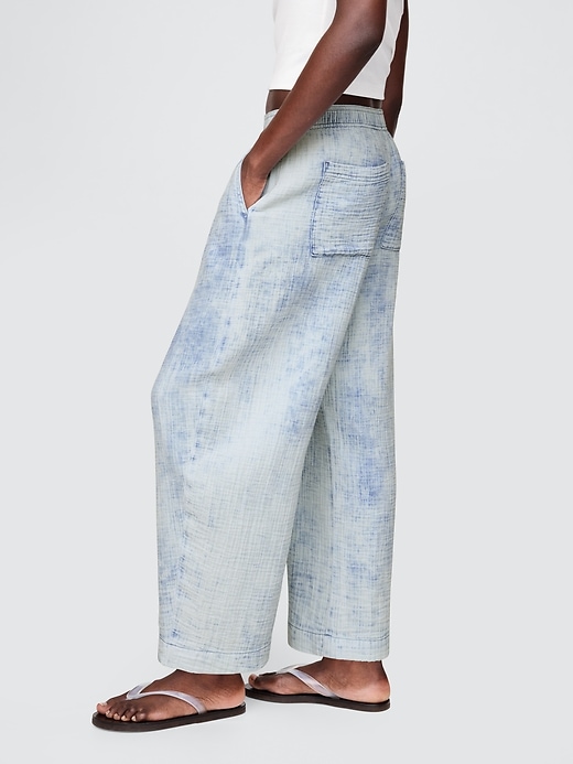 Image number 3 showing, Crinkle Gauze Denim Easy Barrel Pants