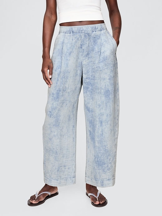 Image number 2 showing, Crinkle Gauze Denim Easy Barrel Pants