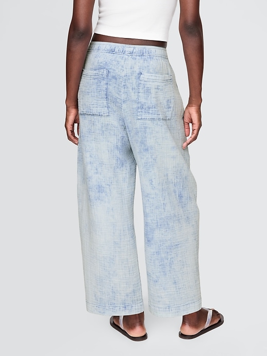 Image number 4 showing, Crinkle Gauze Denim Easy Barrel Pants