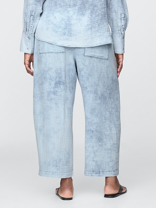 Image number 6 showing, Crinkle Gauze Denim Easy Barrel Pants
