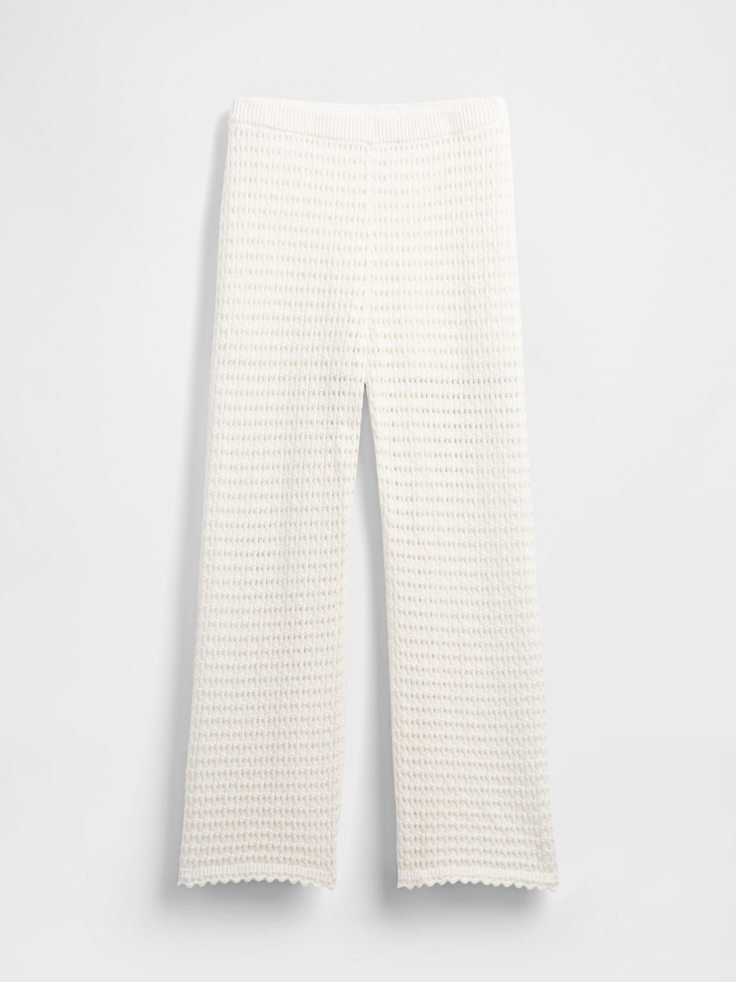 Женские брюки Gap 100% Cotton Crochet Ankle, цвет: Молочный белый — фото 4