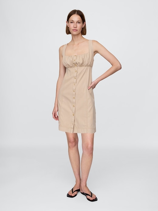 Image number 1 showing, Twill Mini Shirtdress