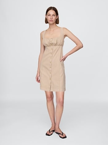 Twill Mini Shirtdress