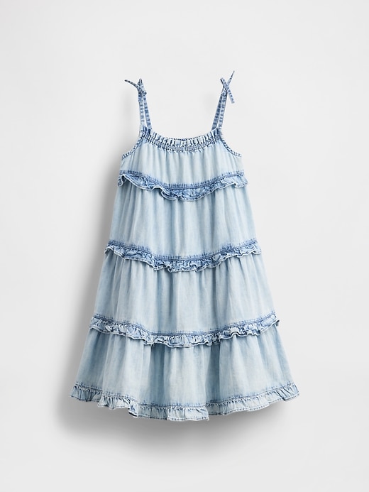 Image number 2 showing, Baby & Toddler Ruffle Tiered Denim Dress
