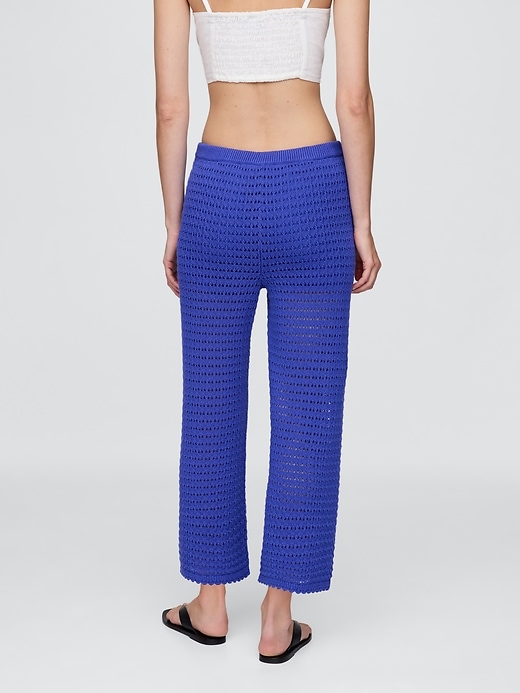 Image number 3 showing, 100% Cotton Crochet Ankle Pants