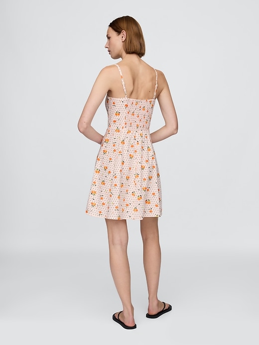 Image number 2 showing, Linen-Blend Shirred Bodice Mini Dress