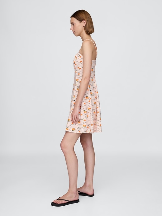 Image number 3 showing, Linen-Blend Shirred Bodice Mini Dress