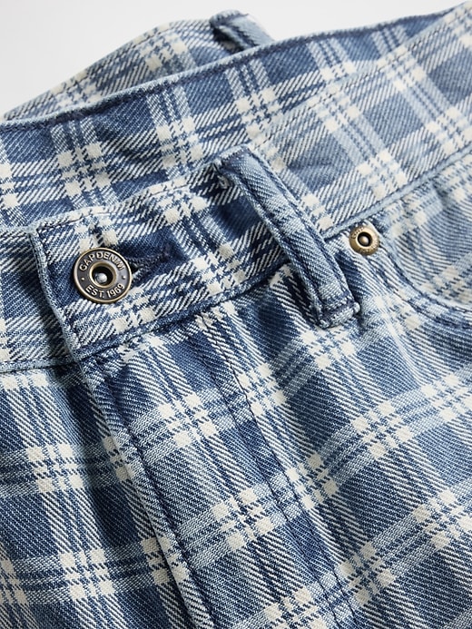 Image number 5 showing, '90s Loose Denim Plaid Shorts