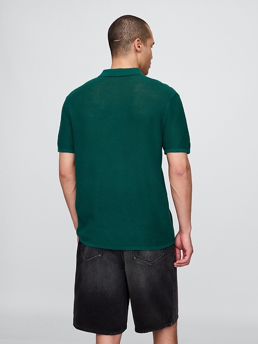 Image number 3 showing, Textured Crochet Polo Shirt