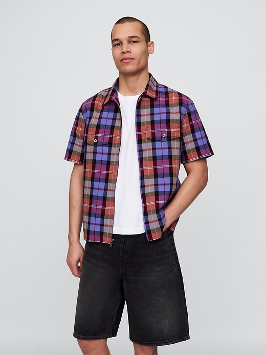 Image number 1 showing, Mixed Plaid Oxford Shirt