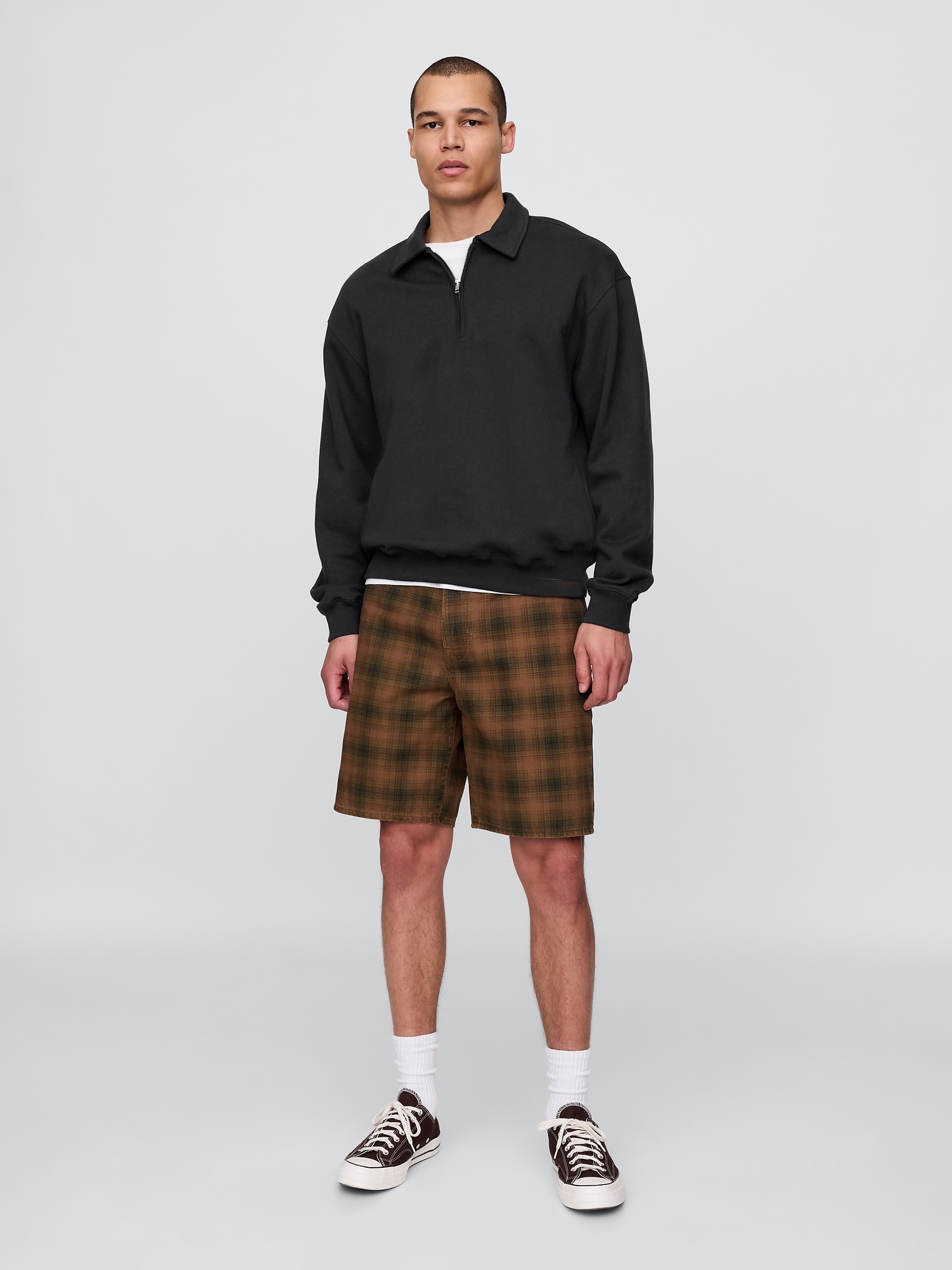 Plaid Canvas Shorts