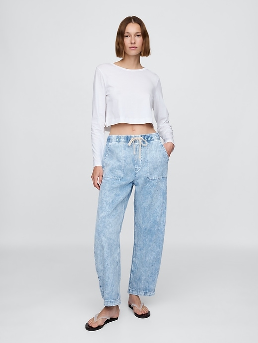 Image number 1 showing, High Rise Easy Barrel Jeans