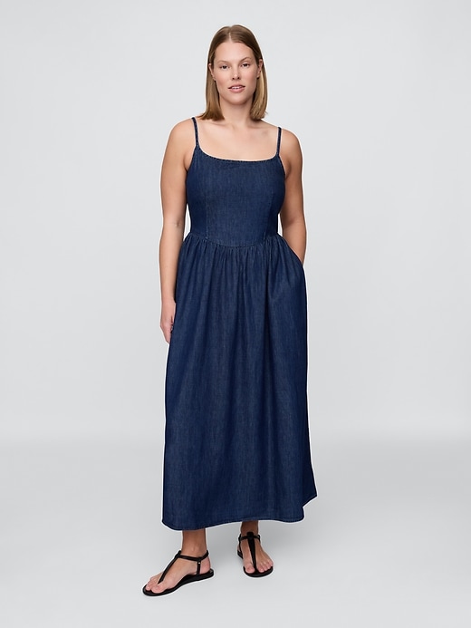 Image number 5 showing, Denim Drop-Waist Maxi Dress