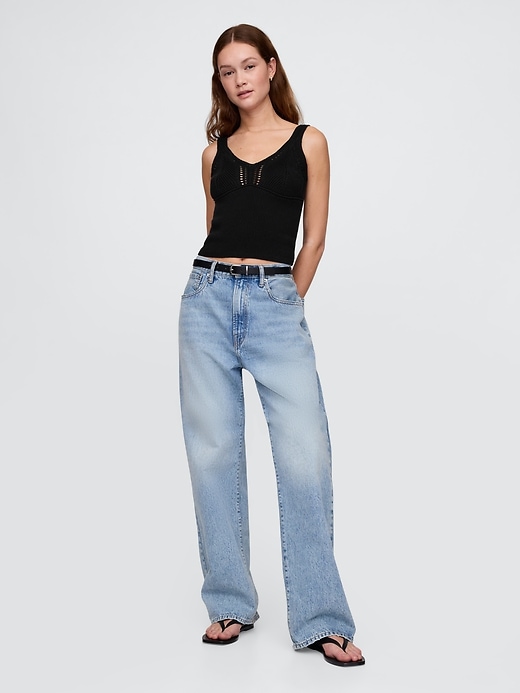 Image number 2 showing, Crochet Cropped Sweater Tank Top