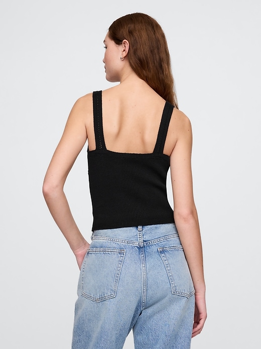 Image number 3 showing, Crochet Cropped Sweater Tank Top