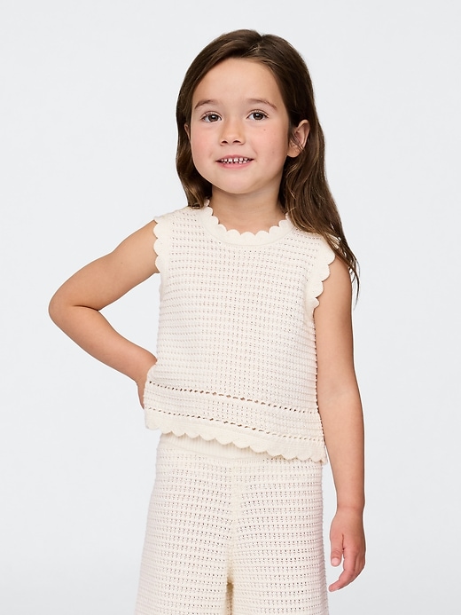 Image number 1 showing, Baby & Toddler Scalloped Crochet Top