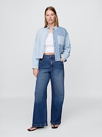 Curvy High Rise Stride Wide-Leg Jeans