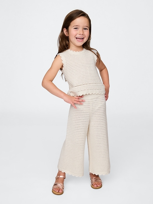 Image number 1 showing, Baby & Toddler Crochet Wide-Leg Pants