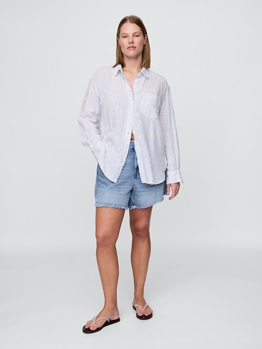 Image number 6 showing, 4" Mid Rise UltraSoft Relaxed Cutoff Shorts