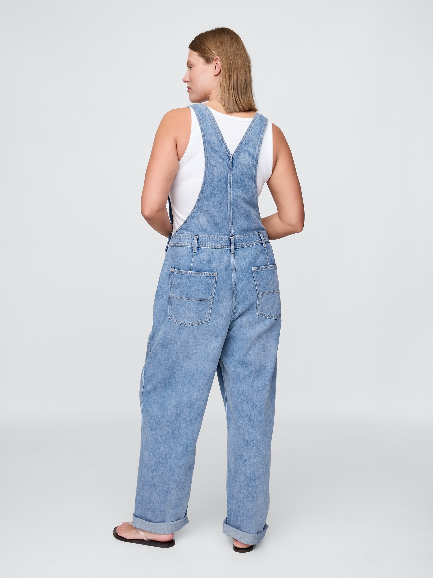 Женские комбинезоны Gap Denim Stripe Loose Overalls — фото 5