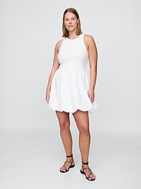 Mixed Media Bubble Mini Dress
