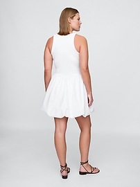 Mixed Media Bubble Mini Dress