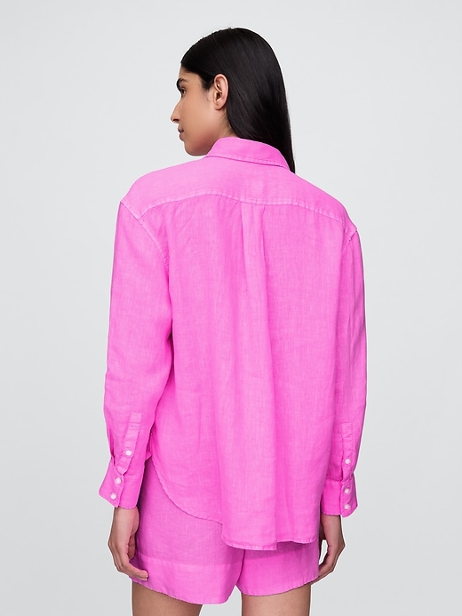 Image number 3 showing, 100% Linen Oversized Shirt