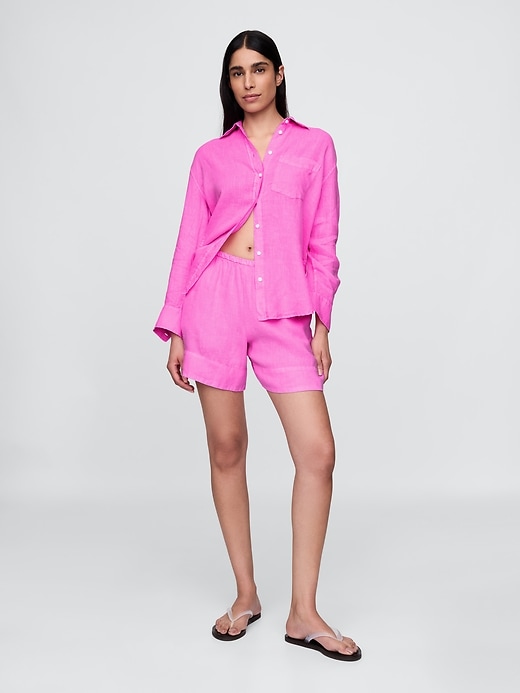 Image number 2 showing, 100% Linen Oversized Shirt