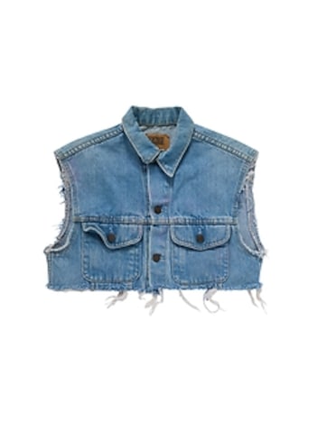 1980s GapVintage Women's Custom Cut-Off Denim Vest — S
