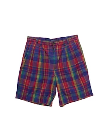 1990s GapVintage Adult Plaid Pleated Shorts — 36