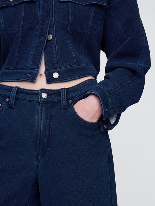 Image number 6 showing, 11" Mid Rise French Terry Denim Longline Shorts