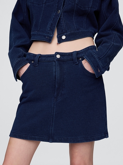 Image number 6 showing, French Terry Denim Skirt