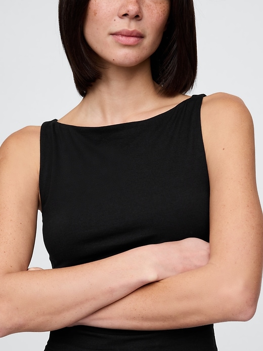 Image number 5 showing, CloseKnit Jersey Cropped Boatneck Shell Tank Top