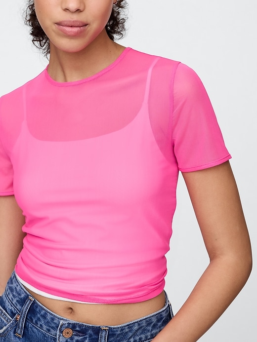 Image number 5 showing, Mesh Cropped T-Shirt