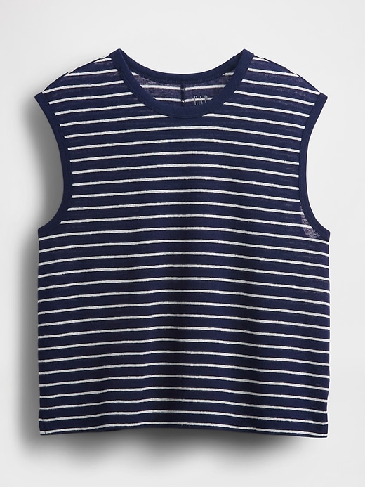 Image number 5 showing, Linen-Blend Crewneck Shell Tank Top
