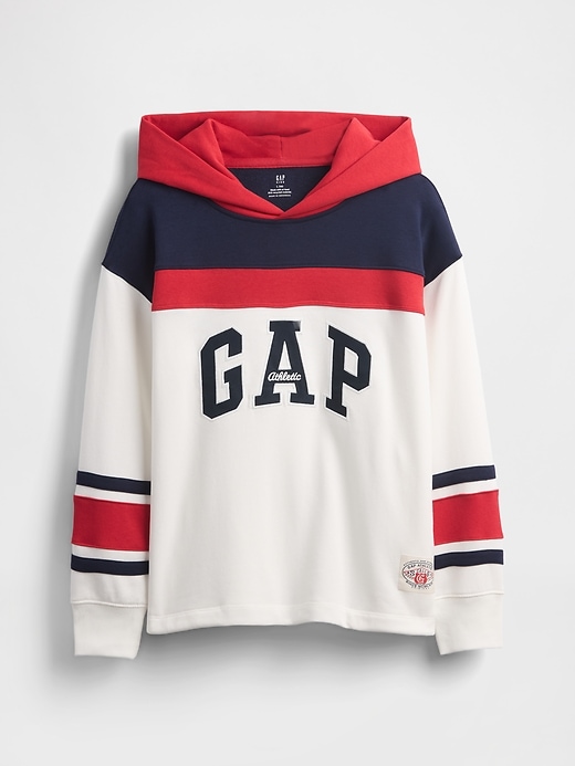 Image number 4 showing, Kids VintageSoft Colorblock Athletic Logo Hoodie