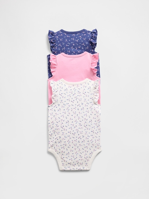 Image number 2 showing, Baby First Favorites Organic Cotton Ruffle Bodysuit (3-Pack)