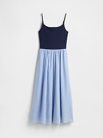 Compact Jersey Mixed Media Maxi Dress