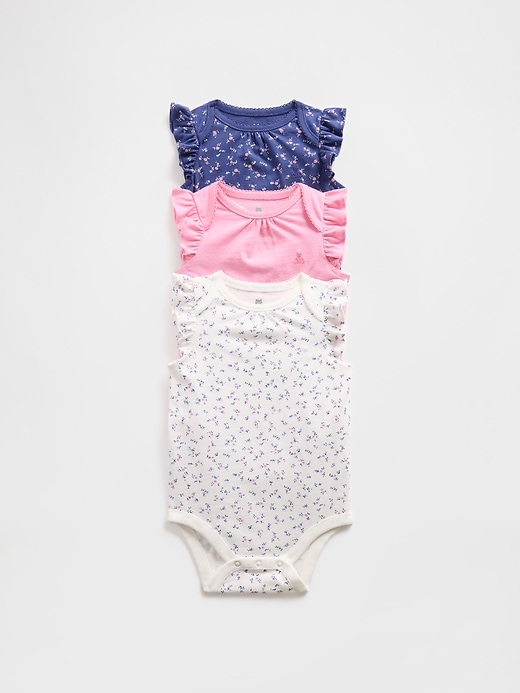 Image number 1 showing, Baby First Favorites Organic Cotton Ruffle Bodysuit (3-Pack)