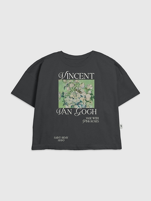 Image number 1 showing, Kids Van Gogh Pink Roses Graphic T-Shirt