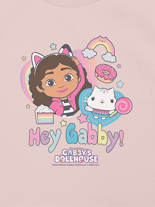 T-shirt Manches Courtes Gabby's Dollhouse Pour Fille - 100% Coton, Imprimé Licencié, Printemps-été - Confortable, Tendance