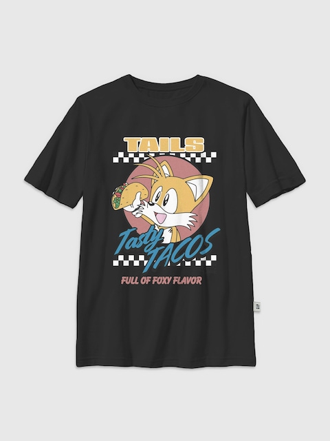 Kids Sonic The Hedgehog Tails Tacos Graphic T-Shirt