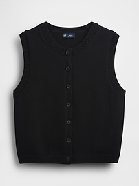 Cropped Cardigan Sweater Vest