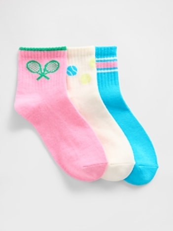 Kids Quarter Crew Socks (3-Pack)