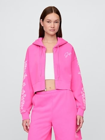 Lilo & Stitch Adult VintageSoft Cropped Zip Hoodie